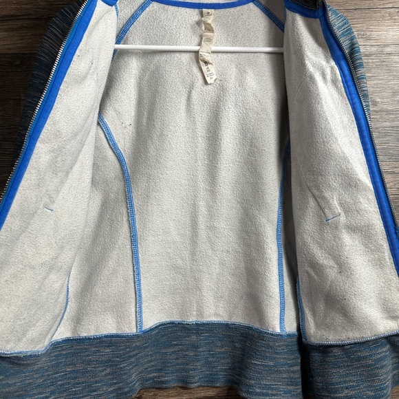 Lululemon Athletica Define Blue and Gray Fitted Zippered Sweatshirt WORN - Picture 7 of 8